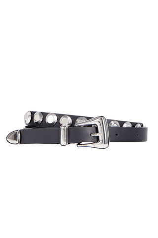 Black Leather Belt With Studs