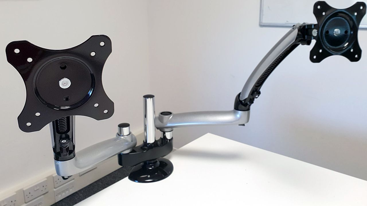 Even without the monitors attached, the mechanisms are easy to appreciate and understand&mdash;and move into position to test out your space.