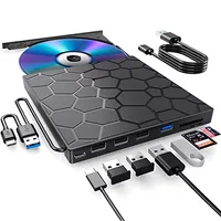 External CD/DVD drive with USB Hub and SD Card Reader
