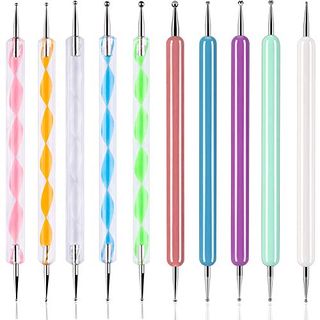 Abenkle 10pcs Art Dotting Tools for Nail Art, Ball Tip Clay Tools Sculpting Pattern Tracing Stylus, Ball Embossing Stylu for Drawing,painting Rocks Mandalas,art Dot Tools