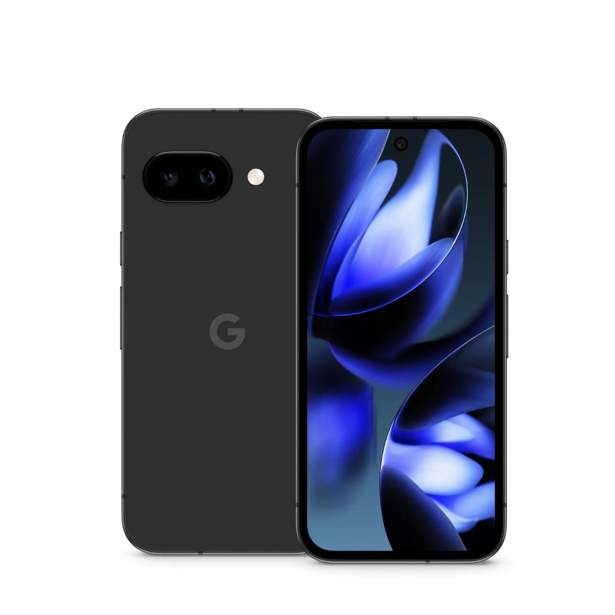 A Google Pixel 9a smartphone back to front on a white background