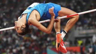 Gianmarco Tamberi of Italy competes in the Men's High Jump final at the World Athletics Championships