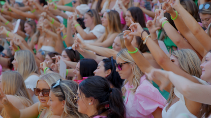 young women during sorority recruitment at the university of alabama