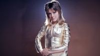 Suzi Quatro photographed in a studio. 1974