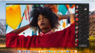 Screen shot of Pixelmator Pro being used to edit a portrait photo