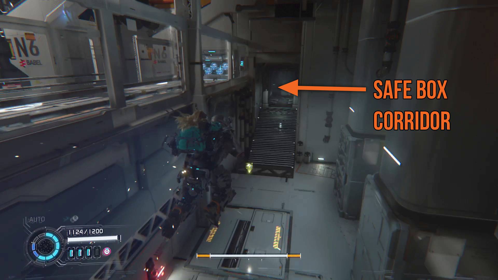 Pragmata Solar Power Plant corridor entrance leading to safe box in power distribution center