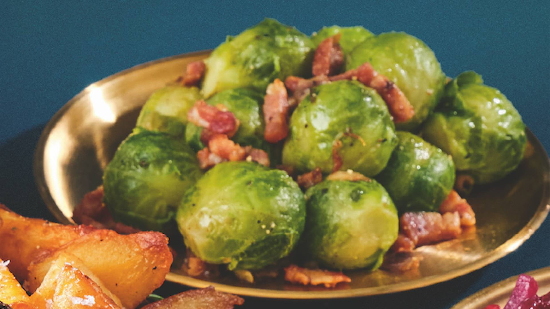 Asda Sprouts with West Country Roasted Onion, Thyme &amp;amp; Sage Butter Pancetta and Chestnut