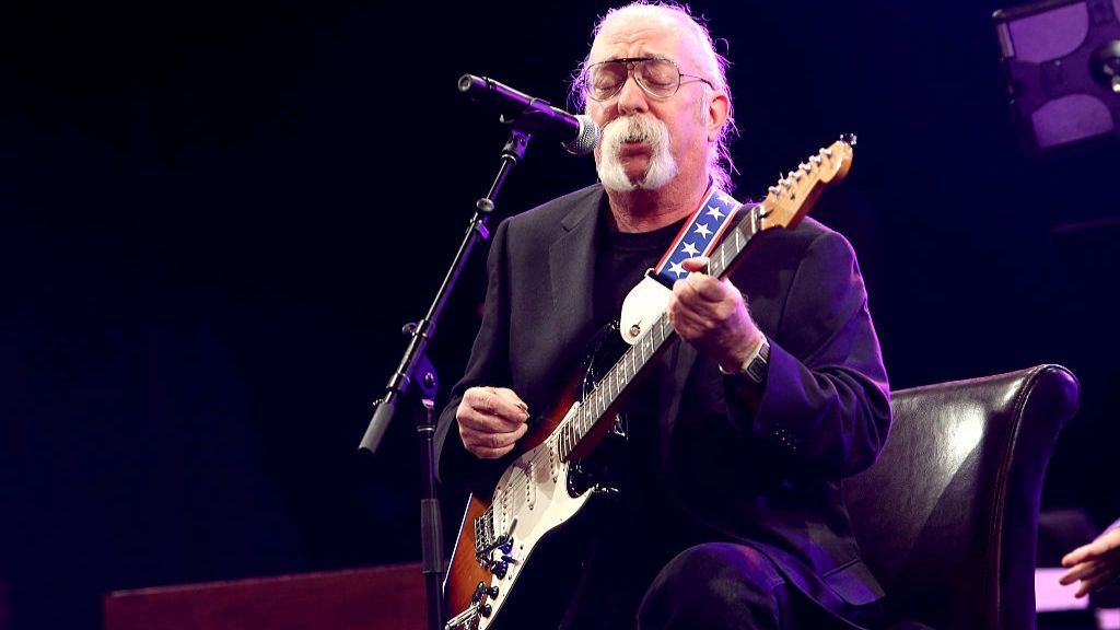 Guitarist Jeff Baxter performs on stage during the 31st Annual NAMM Technical Excellence &amp; Creativity (TEC) Awards at the Anaheim Hilton on January 23, 2016 in Anaheim, California.