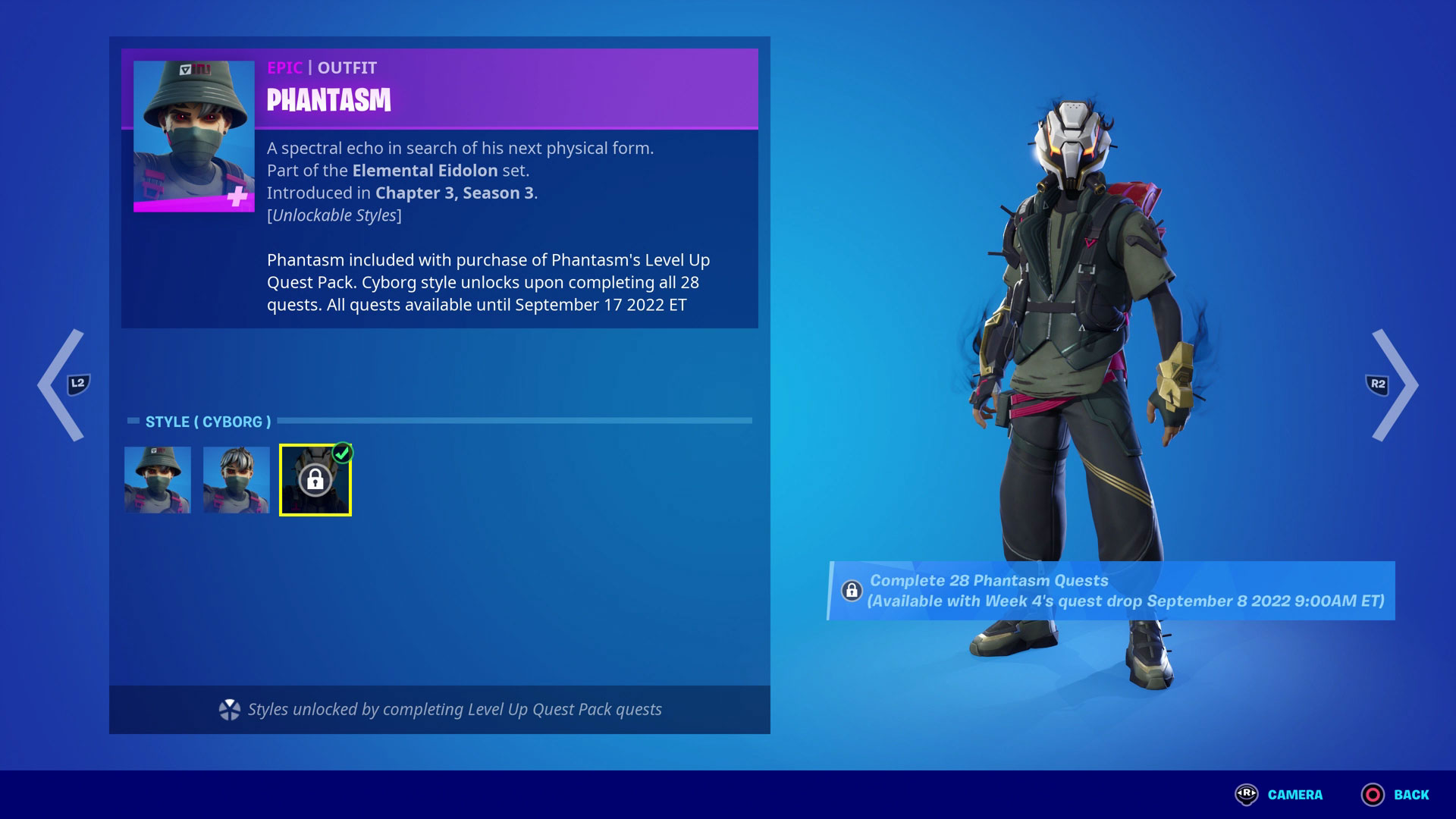 Fortnite Level Up Tokens Phantasm's Quest Pack