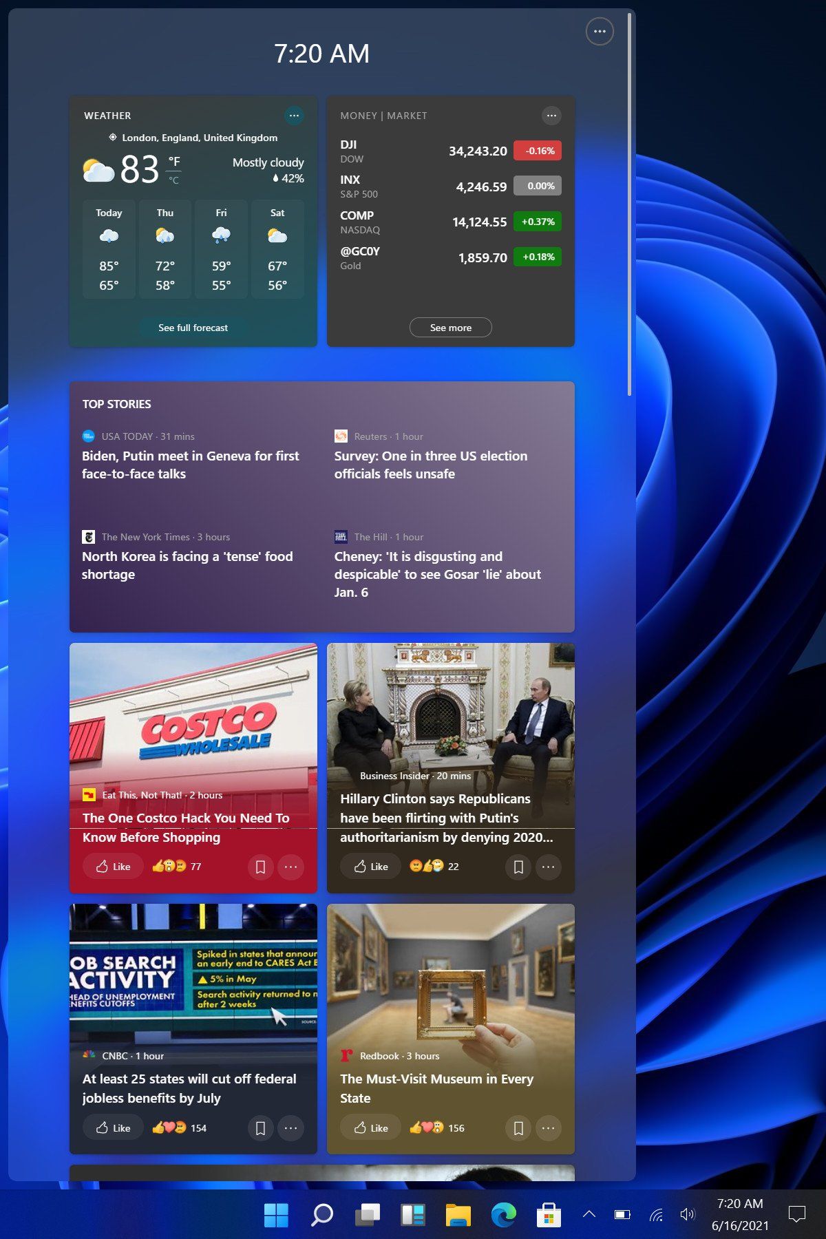 Windows 11 Widgets Dark Portrait