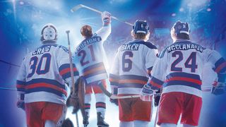 Billede af fire ishockey spillere fra filmen Miracle
