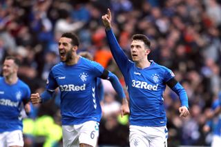 Ryan Jack (right) struck the winner for Rangers as they beat Celtic they last time the Hoops visited Ibrox