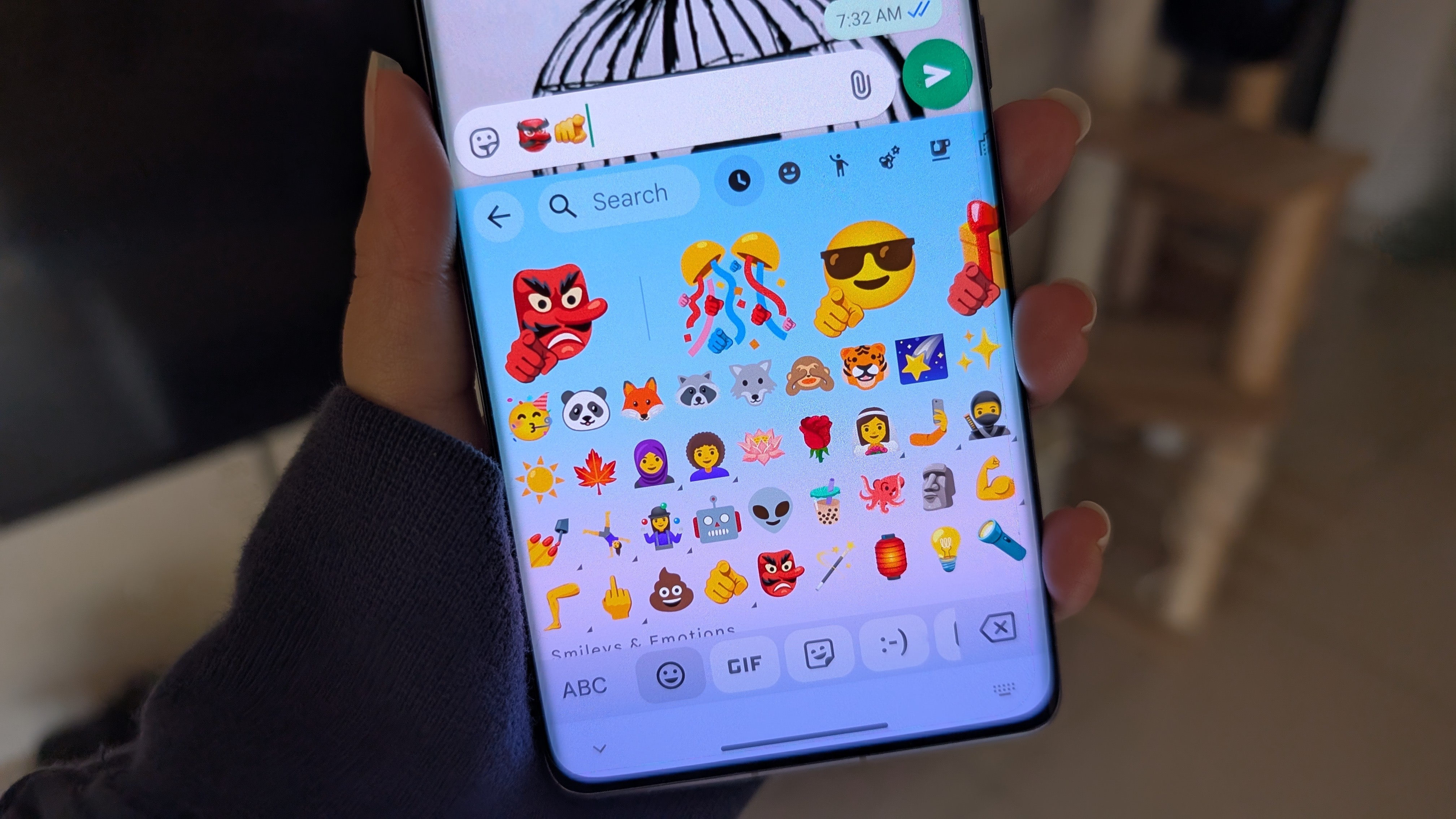 Emoji Kitchen mashups on Gboard on an Android phone.