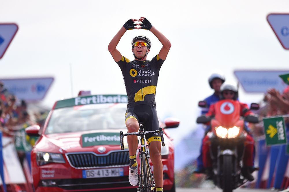 Lilian Calmejane (Direct Energie) celebrates winning stage 4 at the