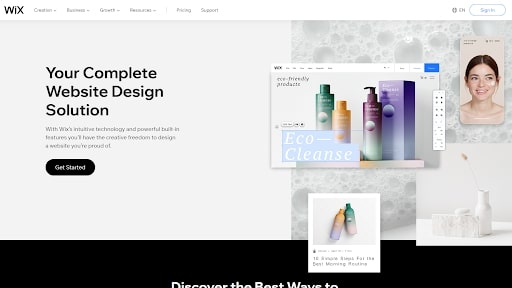 Wix's website