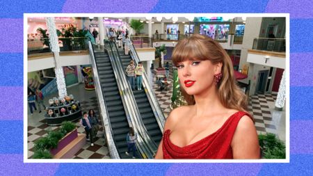 Taylor Swift in a London shopping centre