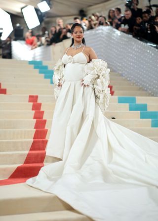 Rihanna wearing Maison Valentino at the 2023 Met Gala
