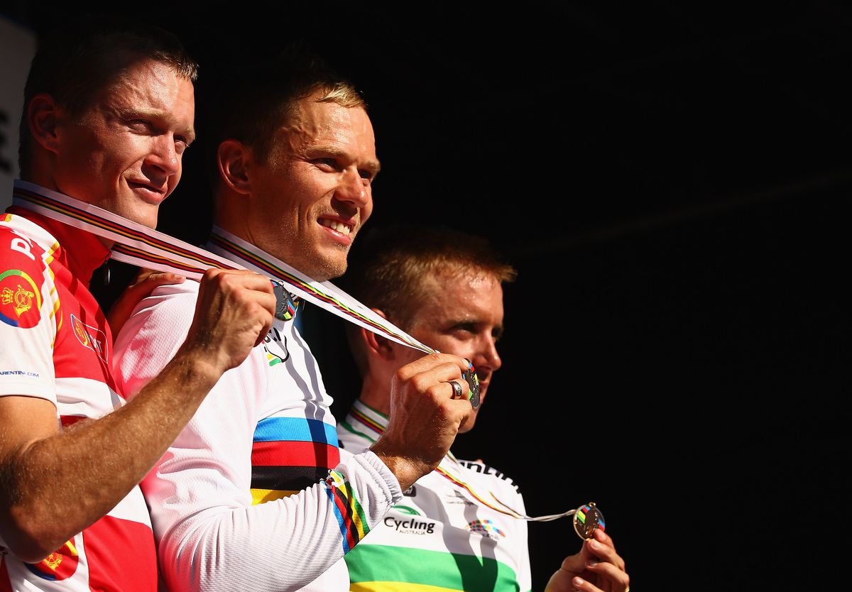 The top three in 2010 Thor Hushovd, Matti Breschel and Allan Davis