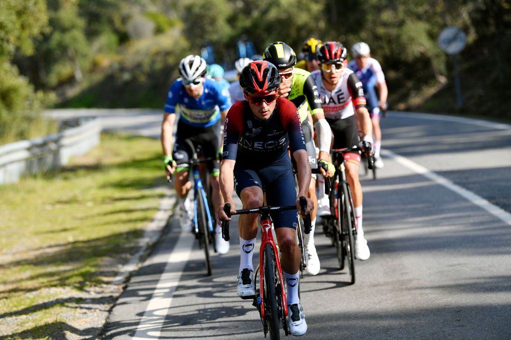 LOULE PORTUGAL FEBRUARY 20 Thomas Pidcock of United Kingdom and Team INEOS Grenadiers competes in the breakaway during the 48th Volta Ao Algarve 2022 Stage 5 a 173km stage from Lagoa to MalhoLoul 514m VAlgarve2022 on February 20 2022 in Loule Portugal Photo by Luc ClaessenGetty Images