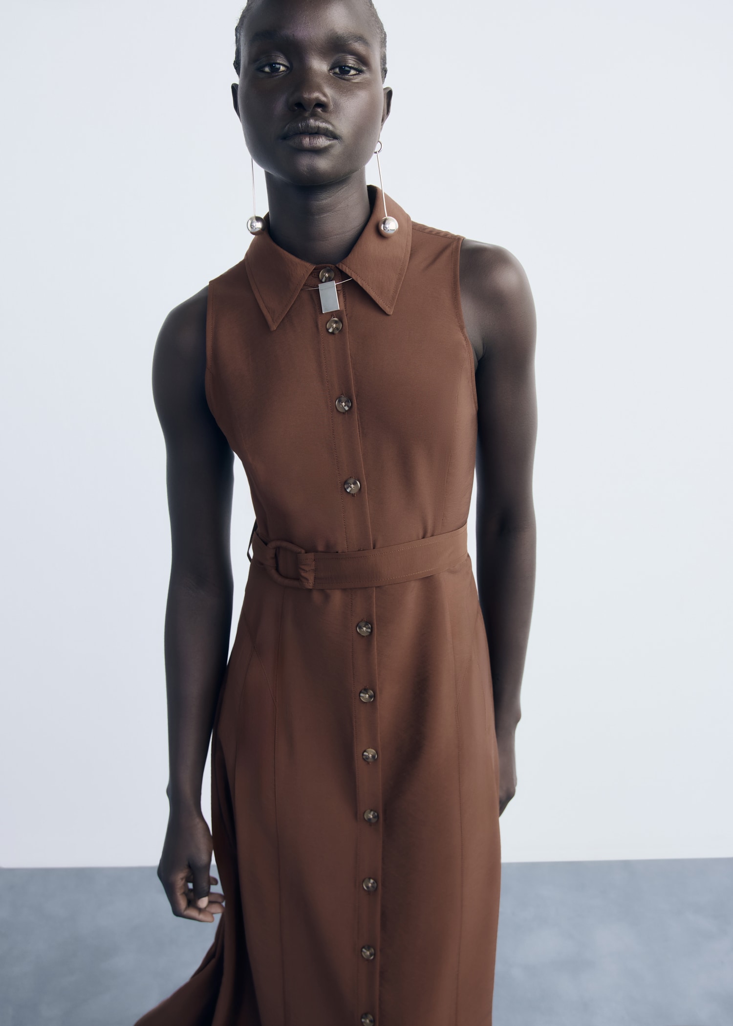 Belt Shirt Dress - Women | Mango Usa