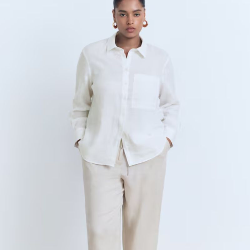 white linen shirt