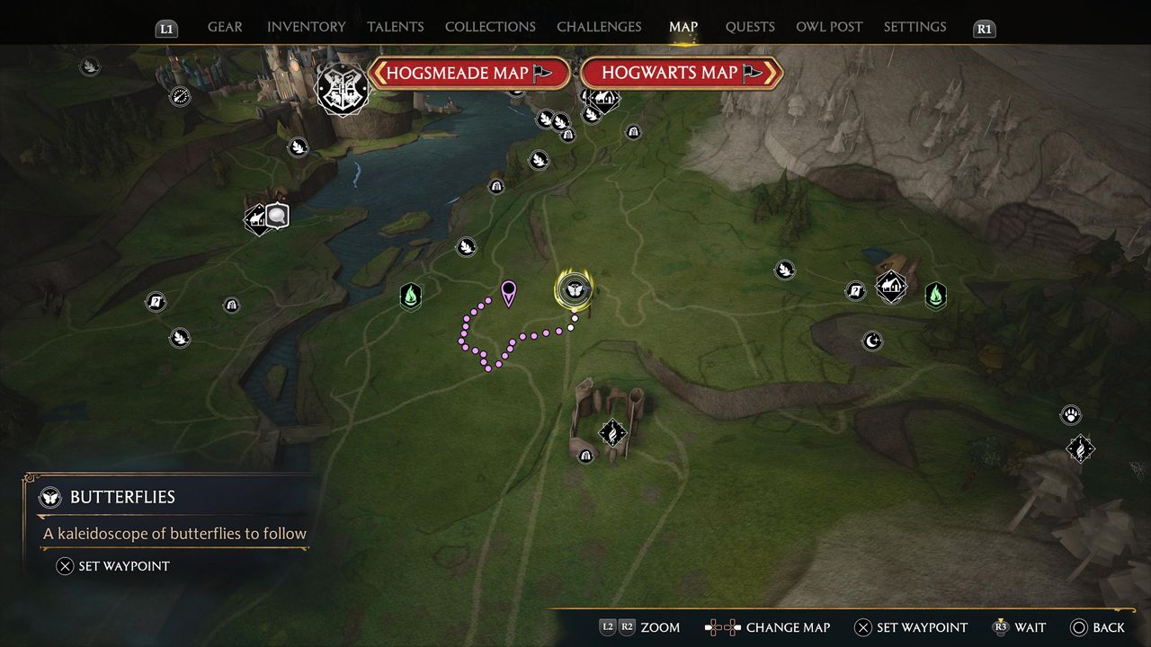 hogwarts legacy butterfly location hogwarts valley map