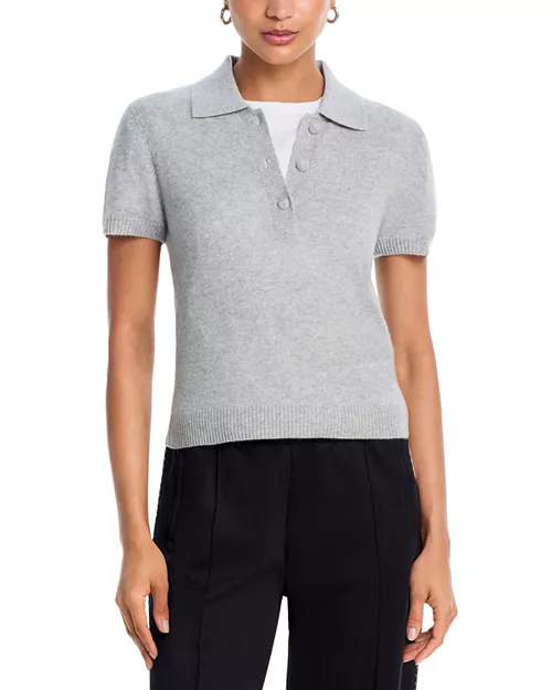 Aqua 100% Cashmere Polo Sweater - Exclusive