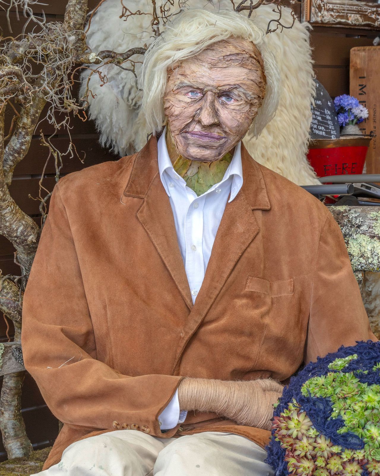 David Attenborough model at RHS Chelsea Flower Show 2026