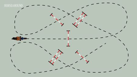 Butterfly jumping exercise diagram for horses