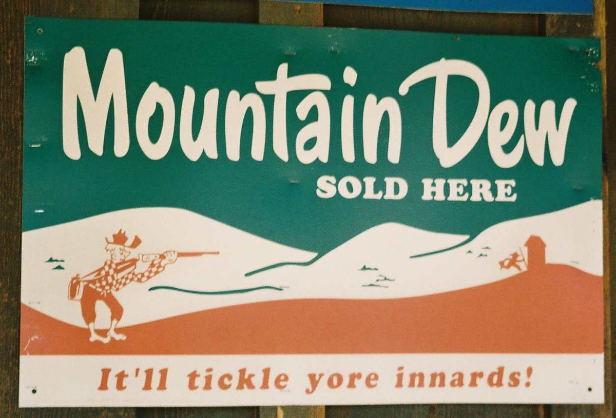 1950s Mountain Dew ad in Jakes Corner, Ariz.