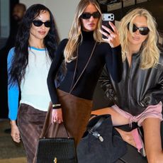 Collage of celebrities wearing Khaite sunglasses