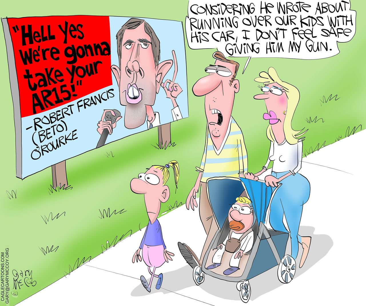 Political Cartoon U.S. Beto O Rourke gun confiscation ar-51