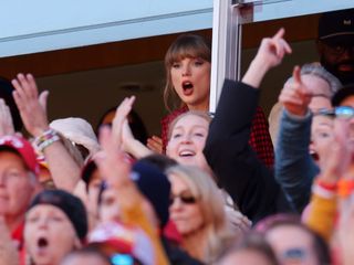 Taylor Swift attends a Kansas City Chiefs game in Missouri