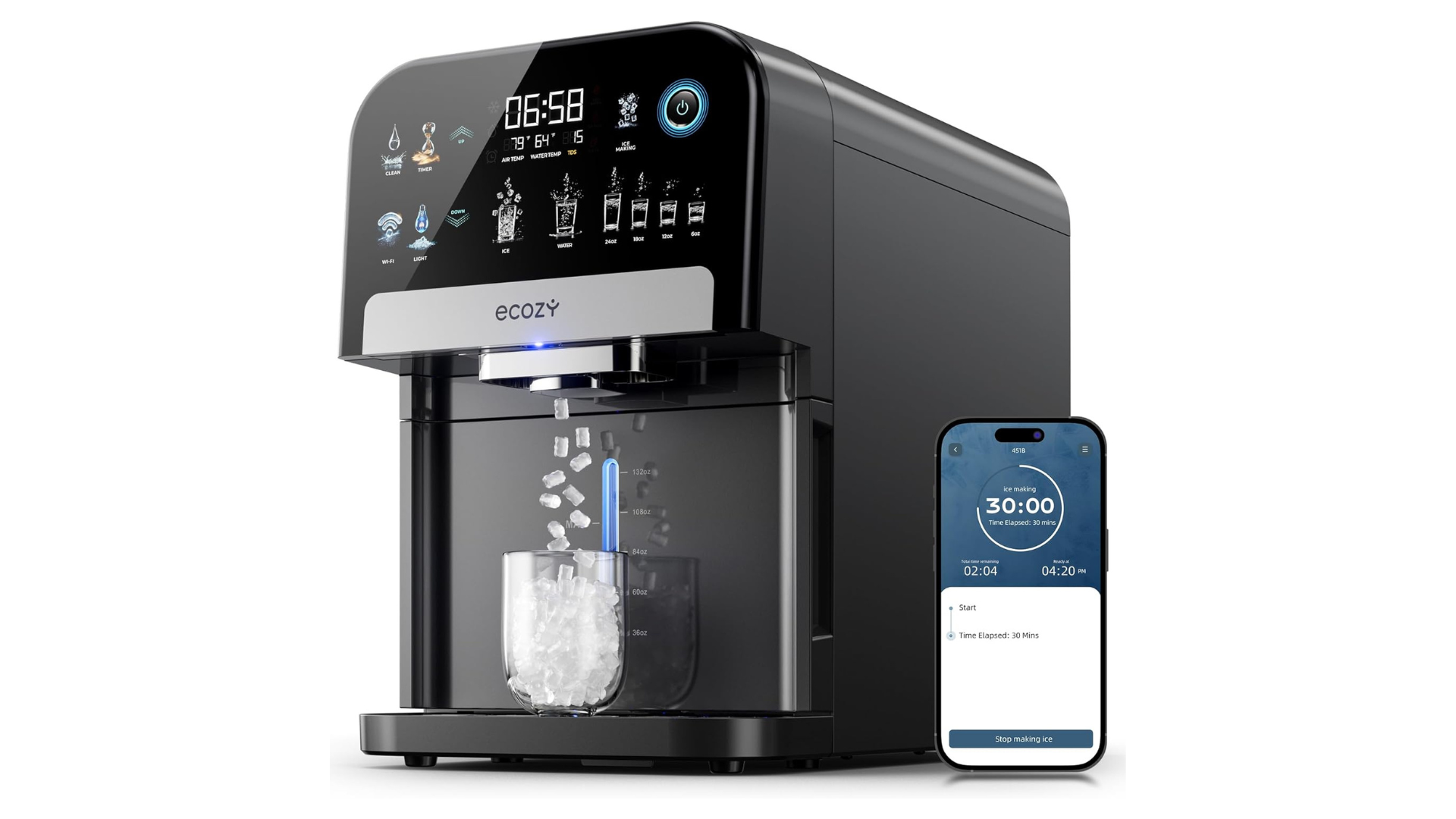 Ecozy Ice Maker with Water Dispenser