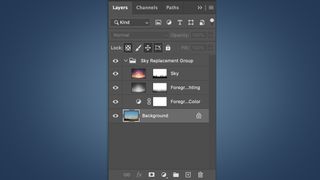 A control box for Photoshop's Sky Replacement tool