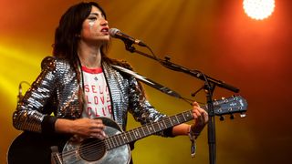 KT Tunstall performs on main stage during Kendal Calling 2019 at Lowther Deer Park on July 27, 2019 in Kendal, England.