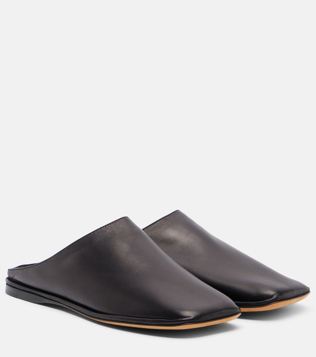 Piper Leather Mules in Black - the Row