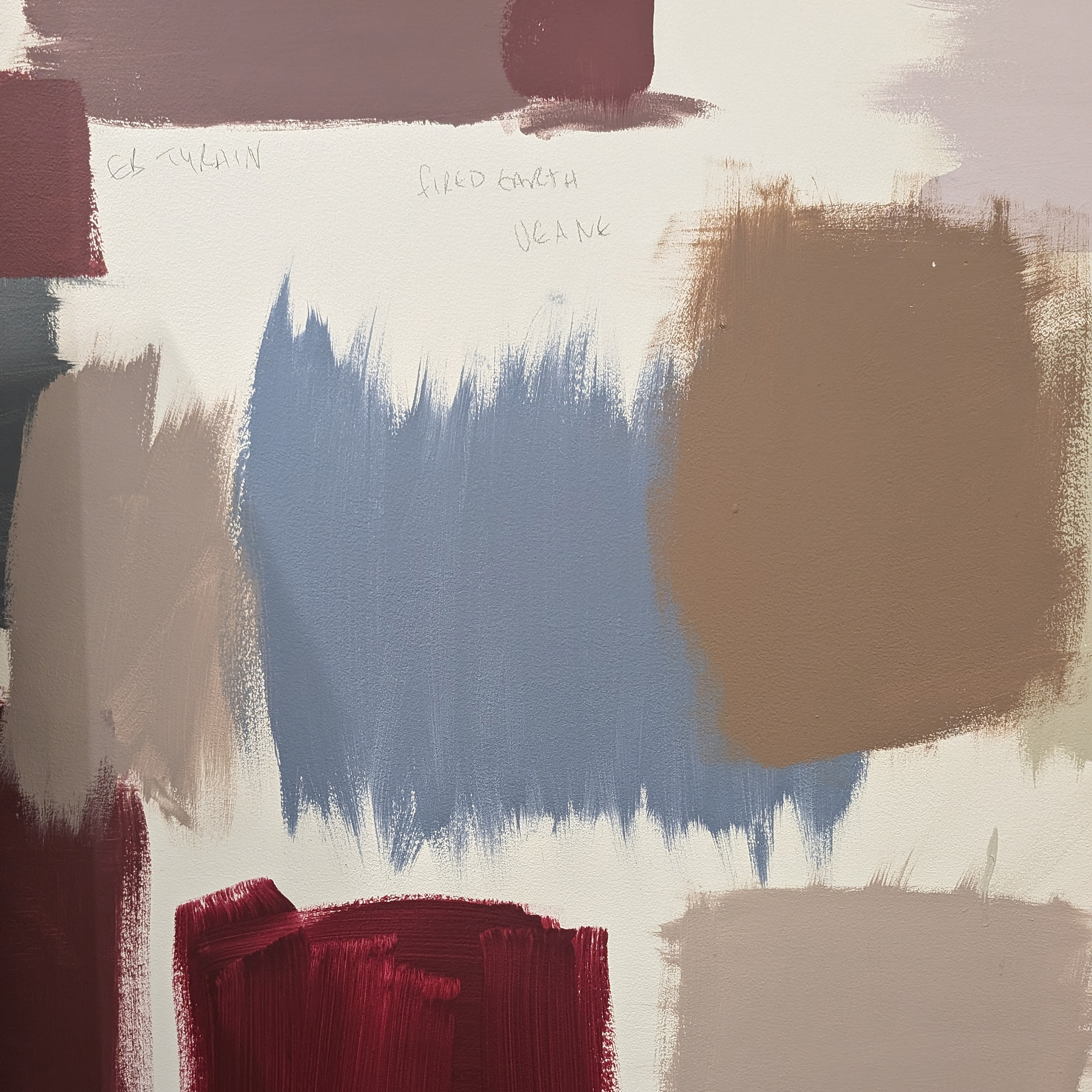 paint samples on a white wall