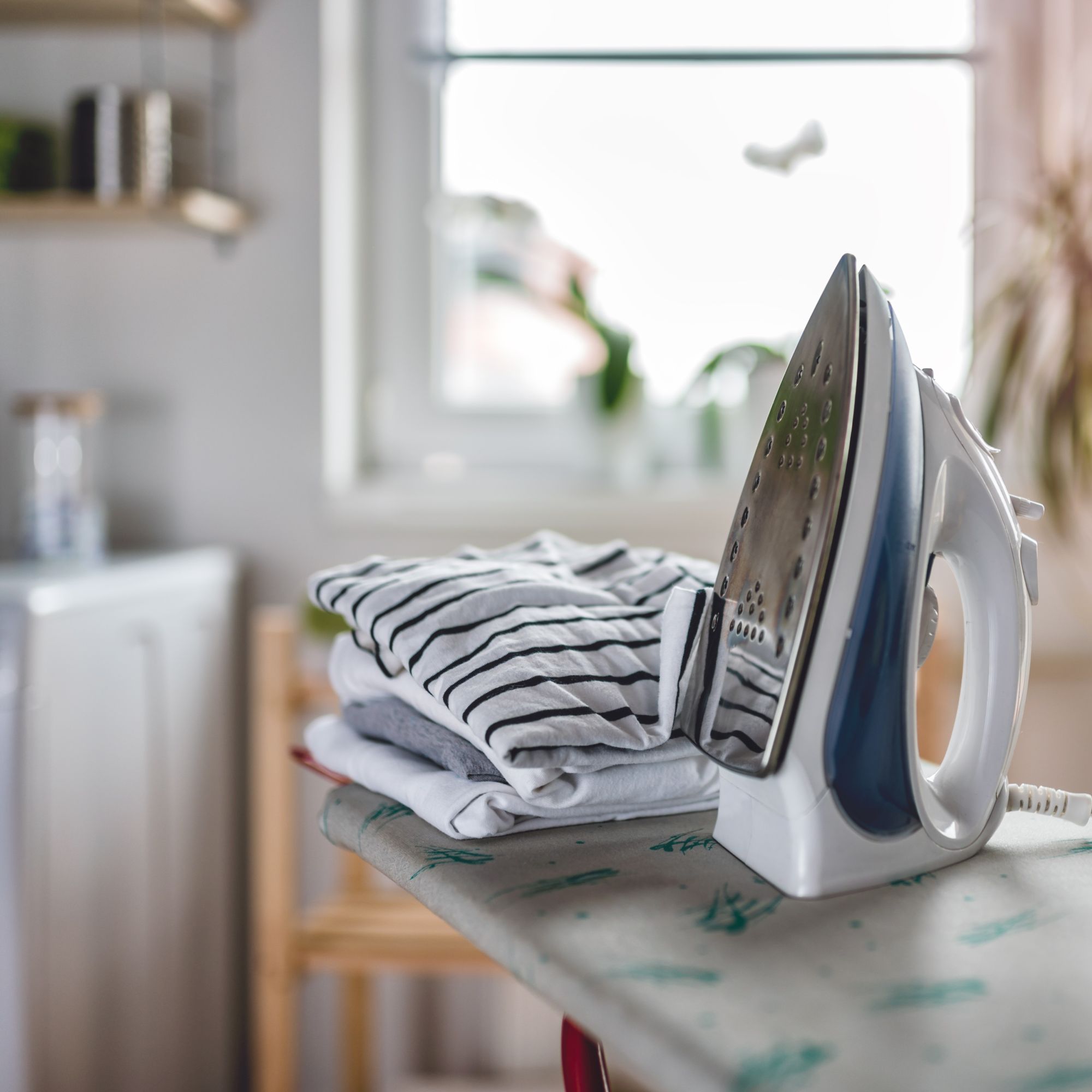 iron on ironing board