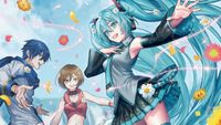 Hatsune Miku, surrounded by flowers