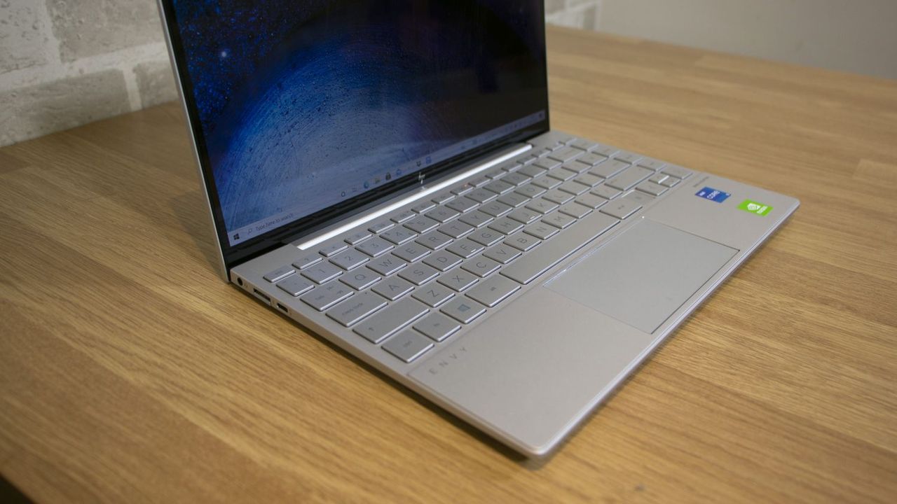 A closeup of the HP Envy 13's keyboard