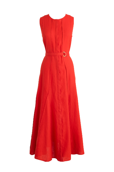 J.Crew, Seamed Linen Dress With Removable Belt