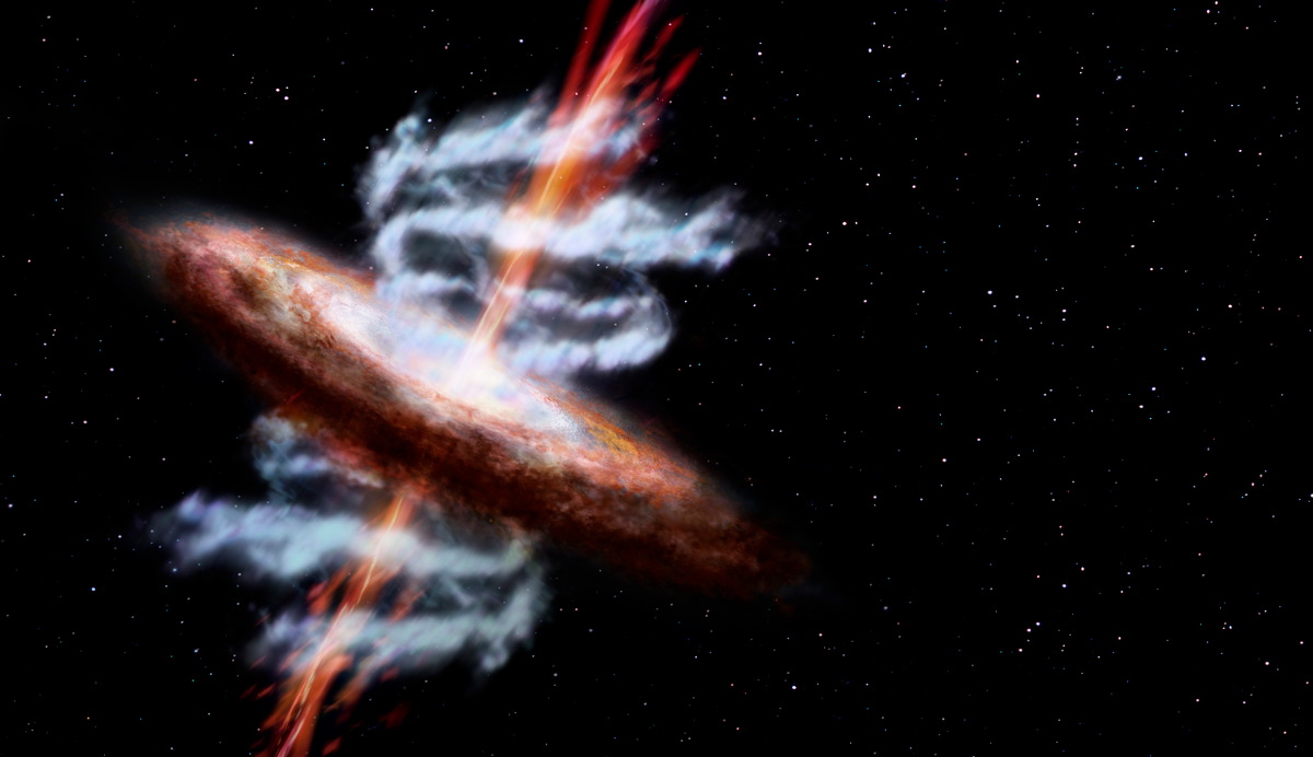 Artist&#039;s Impression of an Active Galaxy