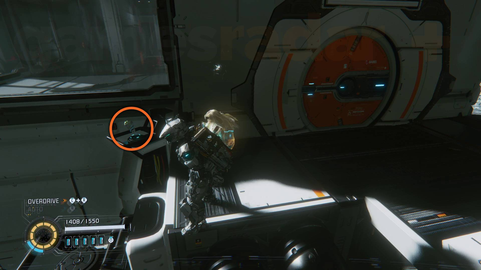 Pragmata Mini Cabin in Lunum Mines Crane Operation Yard on the outside of a building