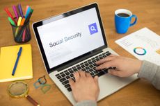 Searching SOCIAL SECURITY on Internet Search Engine Browser Concept