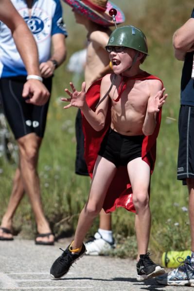 This little guy cheered as hard as he could for every rider.