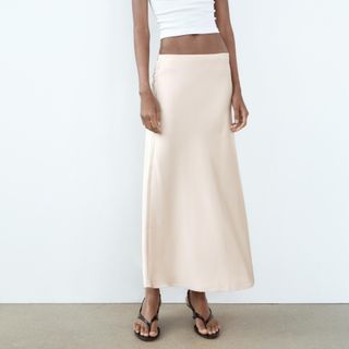 Zara satin midi skirt