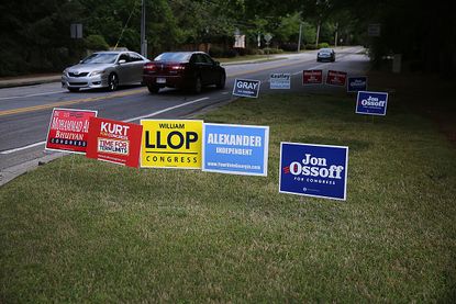 Campaign signs in Georgia.