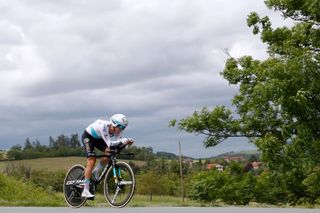 ROCHELAMOLIERE FRANCE JUNE 02 Alexey Lutsenko of Kazahkstan and Team Astana Premier Tech during the 73rd Critrium du Dauphin 2021 Stage 4 a 164km Individual Time Trial stage from Firminy to RochelaMolire 585m ITT UCIworldtour Dauphin dauphine on June 02 2021 in RochelaMoliere France Photo by Bas CzerwinskiGetty Images