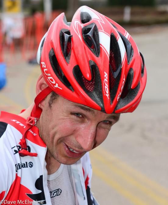 Derrick St. John (Stevens Racing p/b The Cyclery) looked totally wasted after trying to blow the race apart for two laps